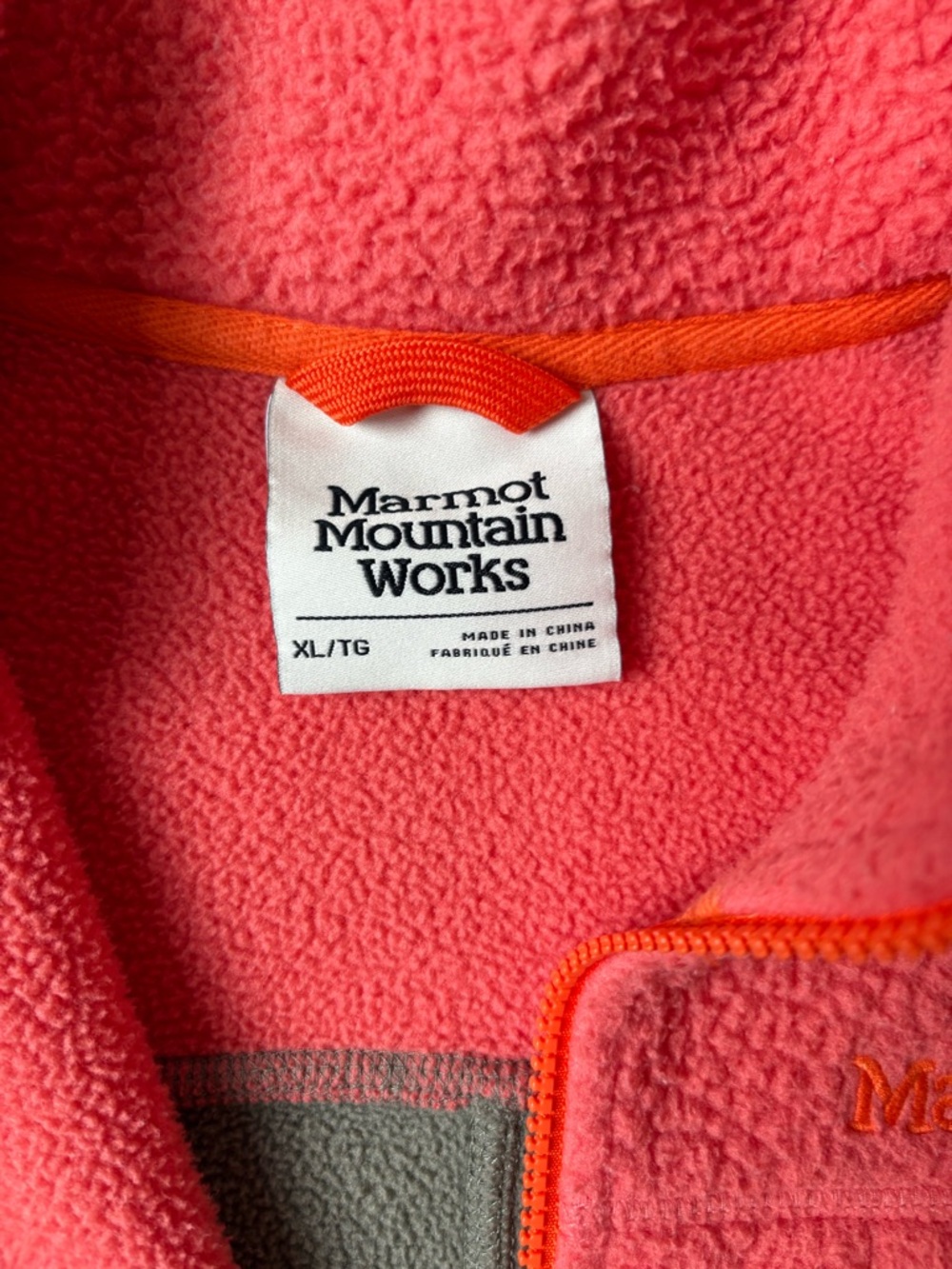 Marmot Fleece Jacket Womens XL Pink Gray Colorblock Full Zip Cozy Gorpcore - Picture 4 of 5